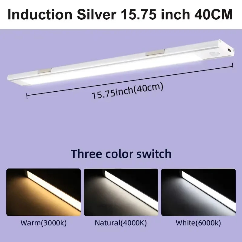 Lampada LED con Sensore di Movimento, Ricaricabile e Dimmabile, 3 Colorazioni