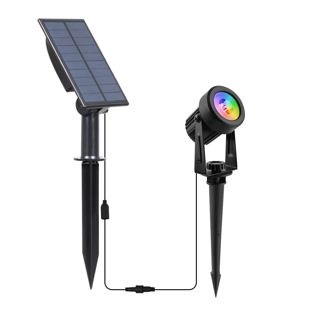 Lampada da giardino a energia solare LED IP65 con luci RGB e bianco…