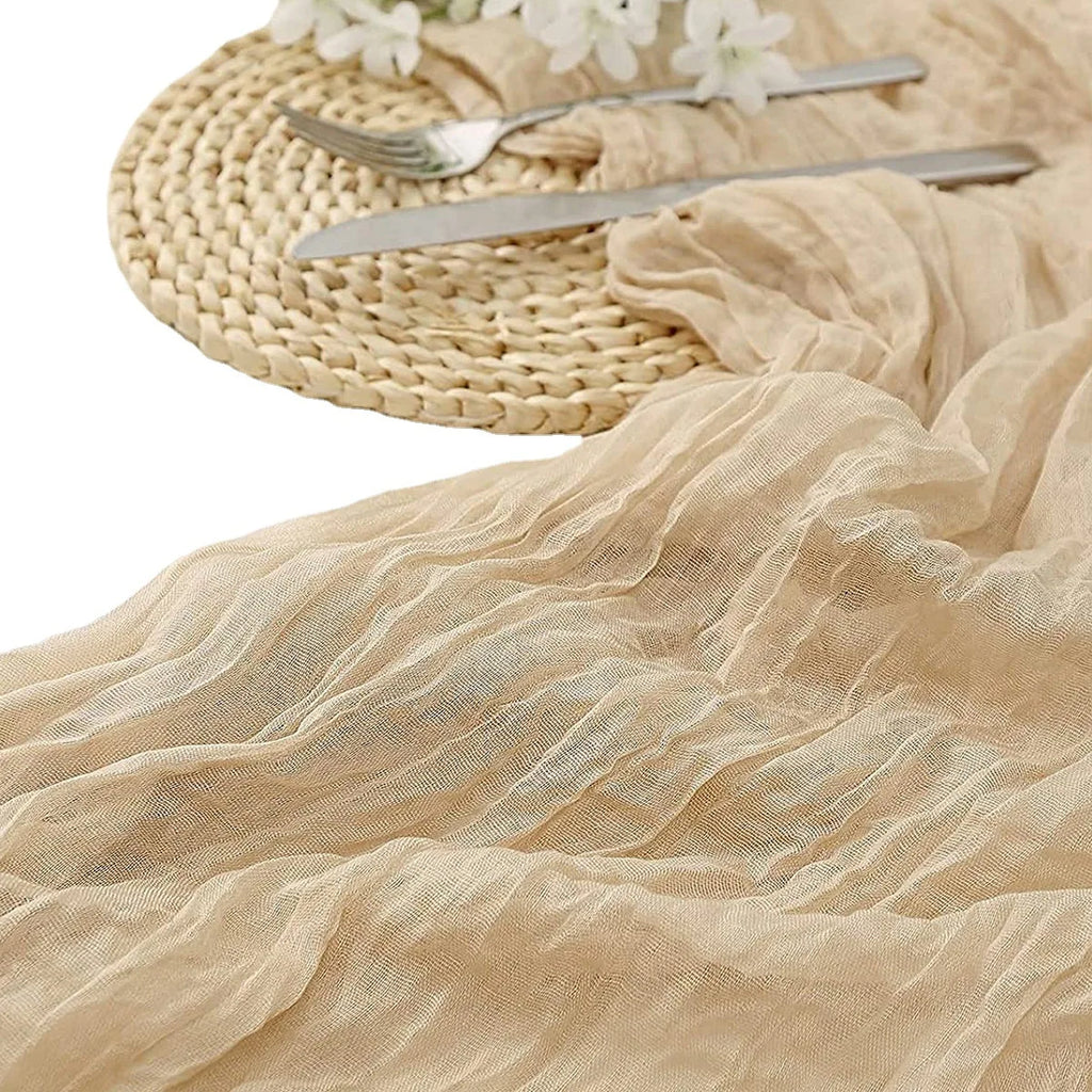 Runner da tavola in voile a rete Boho rosa e blu per matrimoni e feste