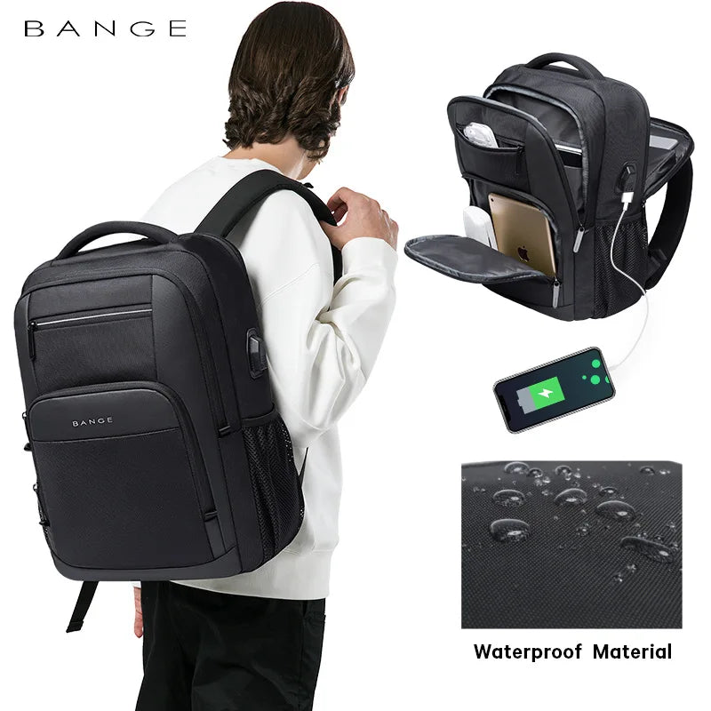 Sac à dos décontracté unisexe avec port USB, poches multiples et design patchwork