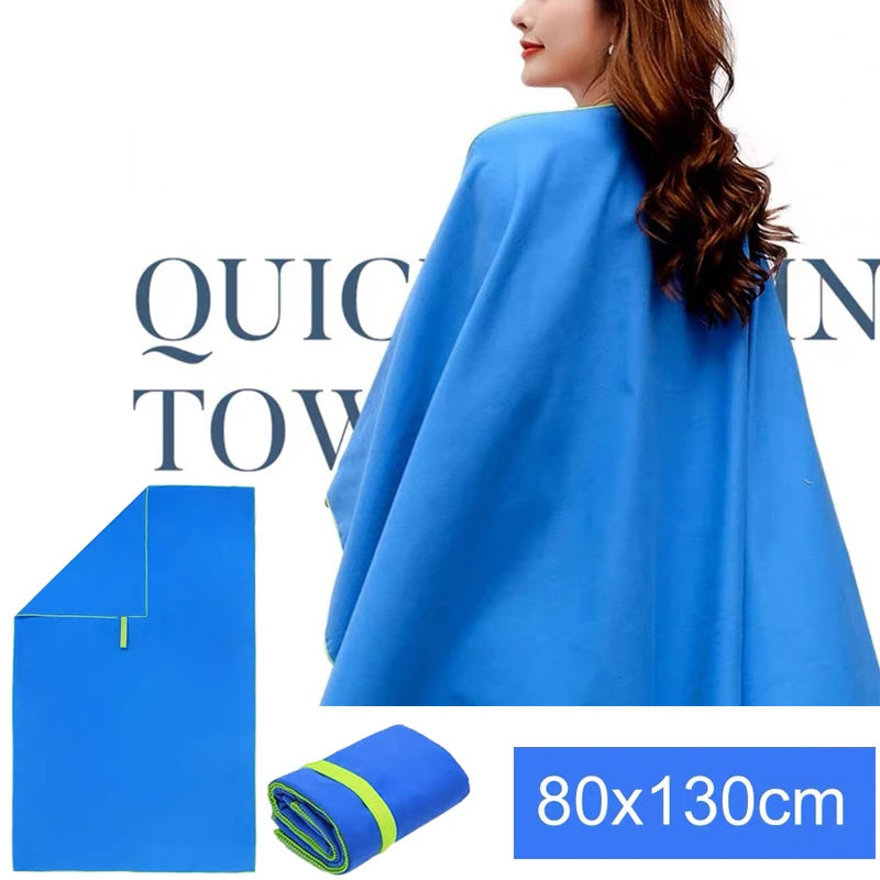 Sports Microfiber Quick Dry Pocket Towel Portable Ultralight Absorbent Large Towel For Swimming Pool Fitness Yoga Beach