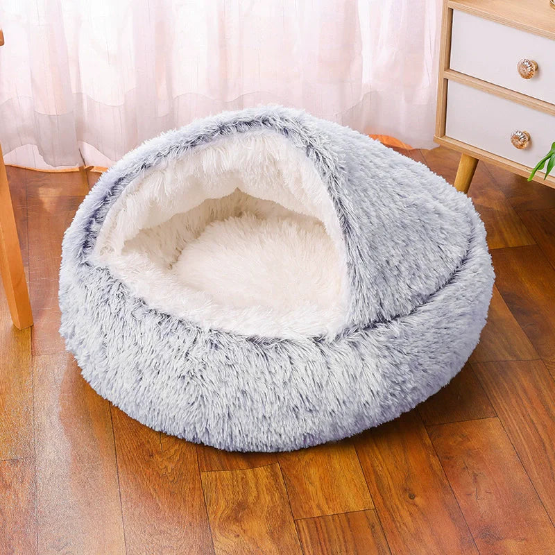 Cuccia rotonda in peluche per cani e gatti – Calda, lavabile, per tutte le…