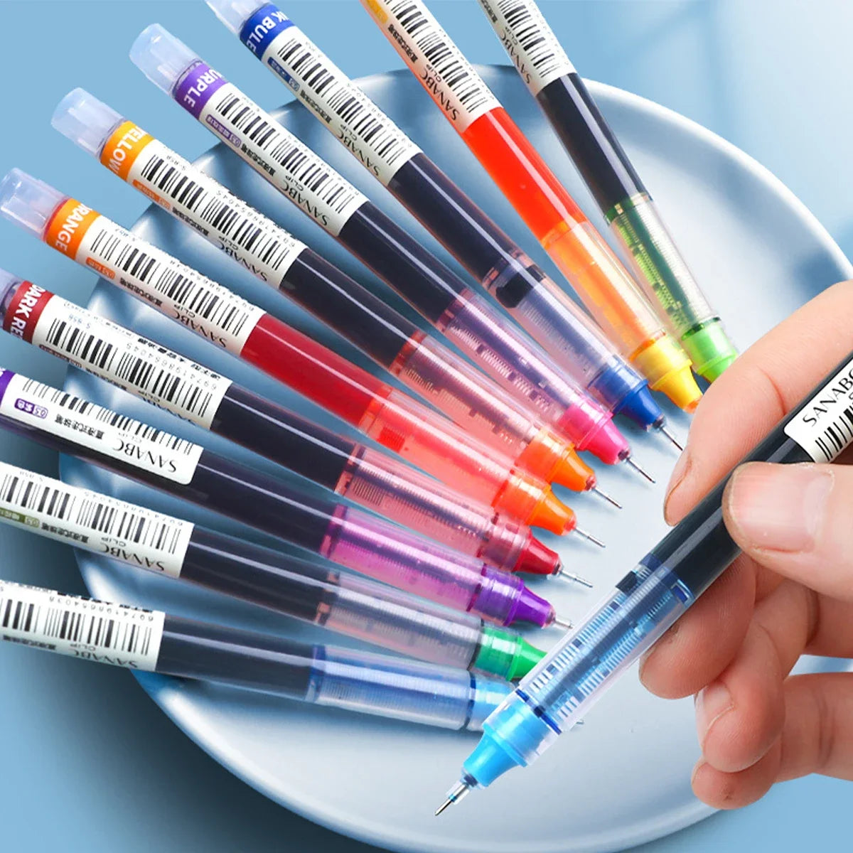 Set da 10 penne gel colorate 0,5 mm – asciugatura rapida e grande capacità
