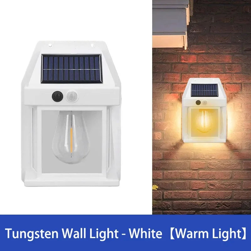 Lampada solare da parete con sensore movimento, 3 modalità, IP65, per giardino