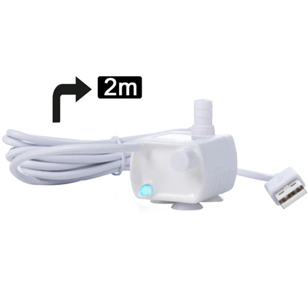 Pompa USB sommersa per fontane d'acqua per gatti, cani e acquari – 160 L/h