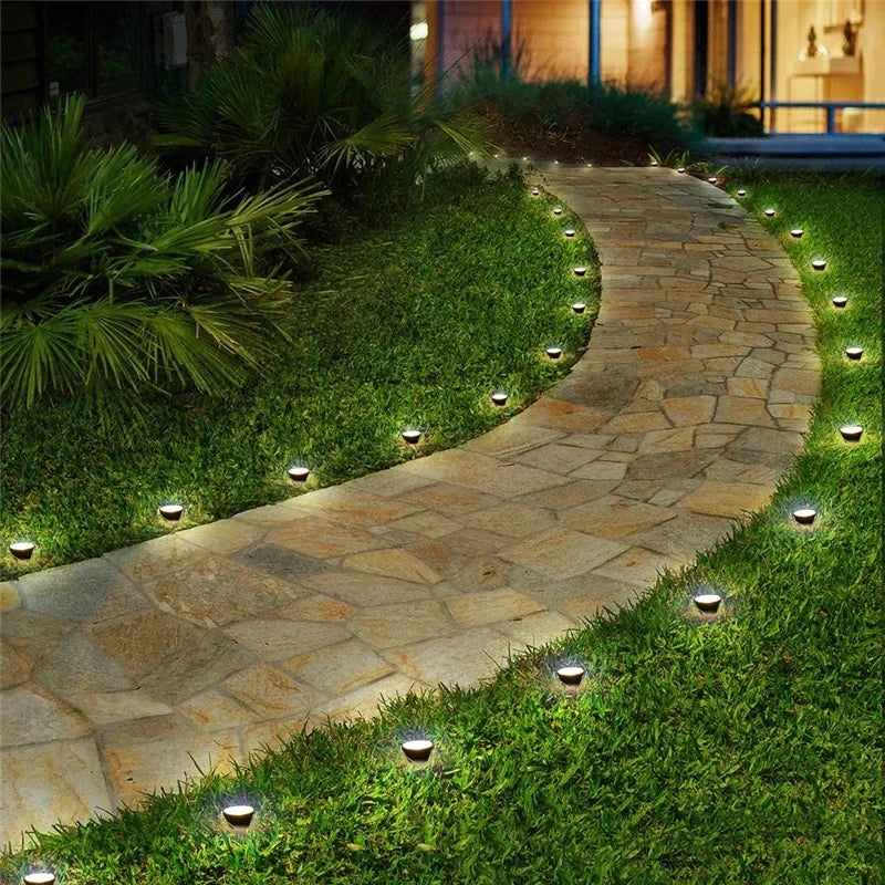 10 in 1 Solar Garden Lights Outdoor LED Lawn Stake Lights Waterproof Landscape Pathway Lamp Warm White Yard Patio Decoration