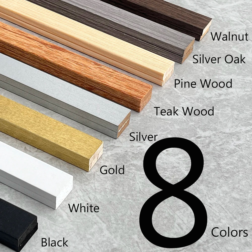 8 Colors Wood Photo Frame Black White Canvas Frame 21 30 40 50cm Magnetic Poster Hanger Teak Pine Wood Scroll Painting Frame