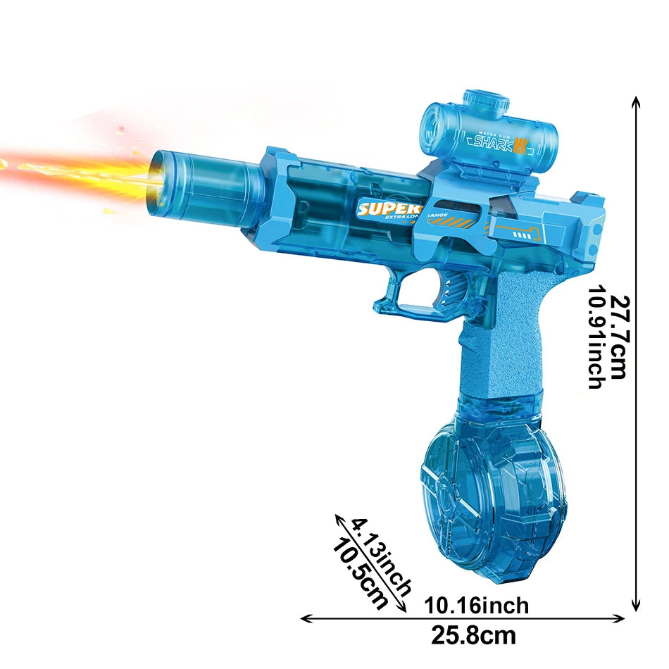 Pistola d'Acqua Elettrica con Scatto Automatico, LED e Ricarica Type‑C – 8 m