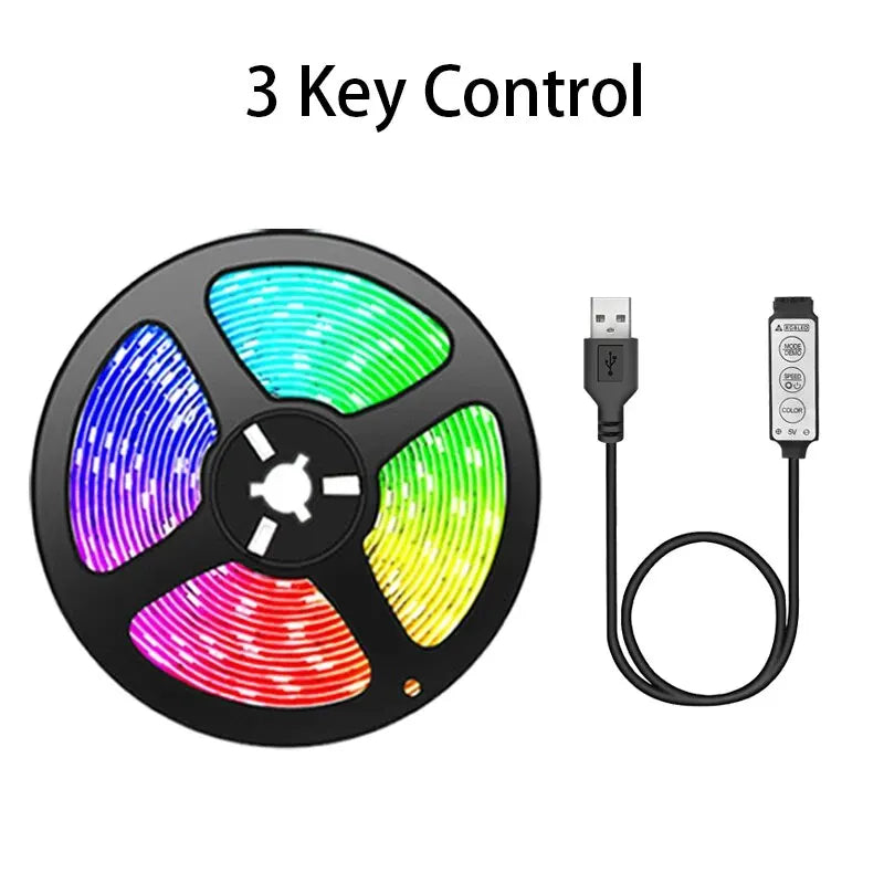 Striscia LED RGB USB 5V per retroilluminazione TV – Controllo 3 tasti
