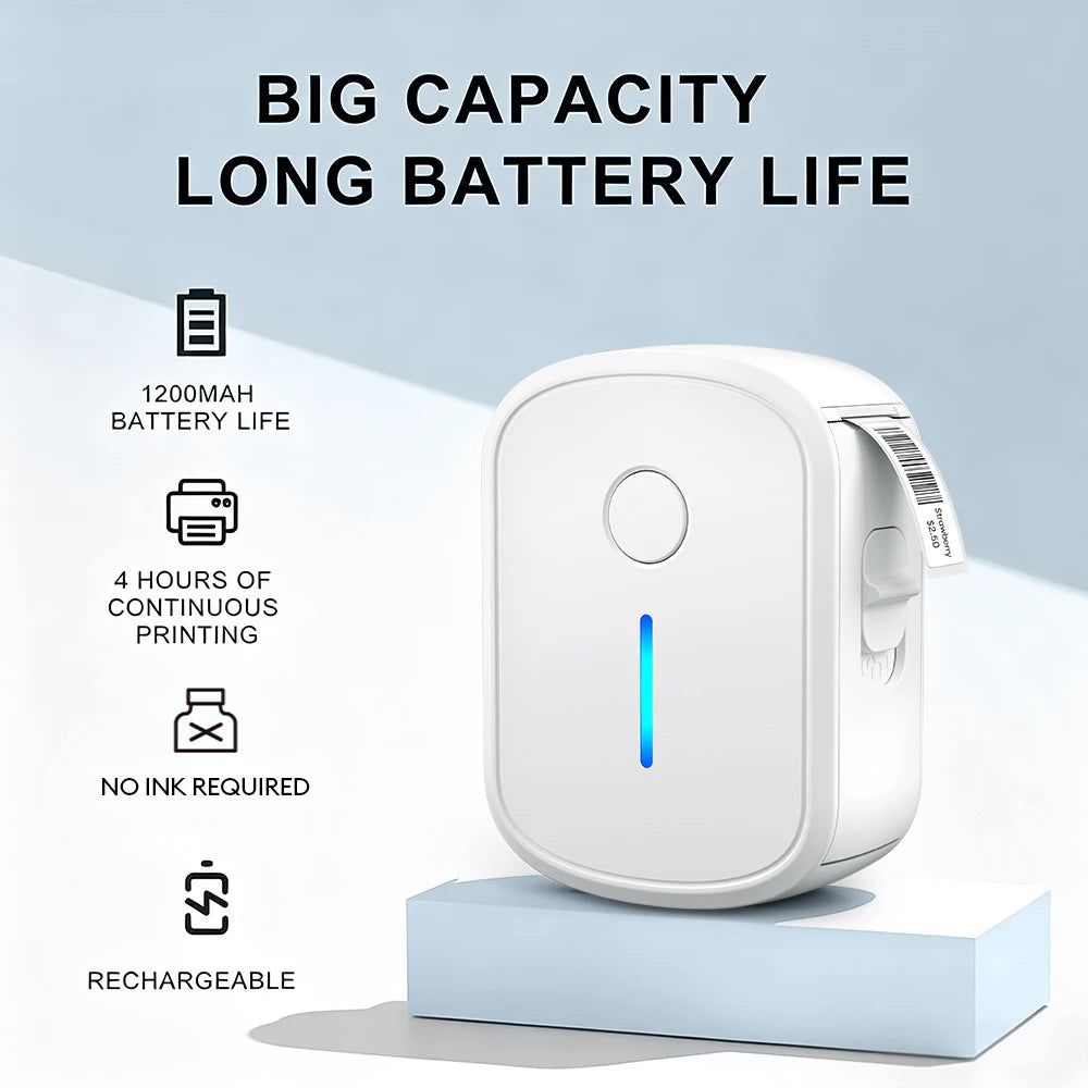 Stampante Mini Etichette Termiche Bluetooth Portatile, 15 mm, 16 ppm