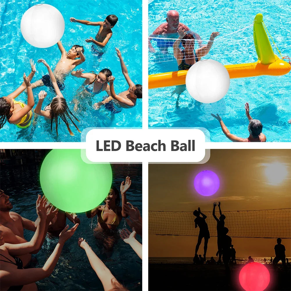 Pallone Inflatable LED 60/90cm, 16 Colori, Luci Multicolore per Feste e Piscina