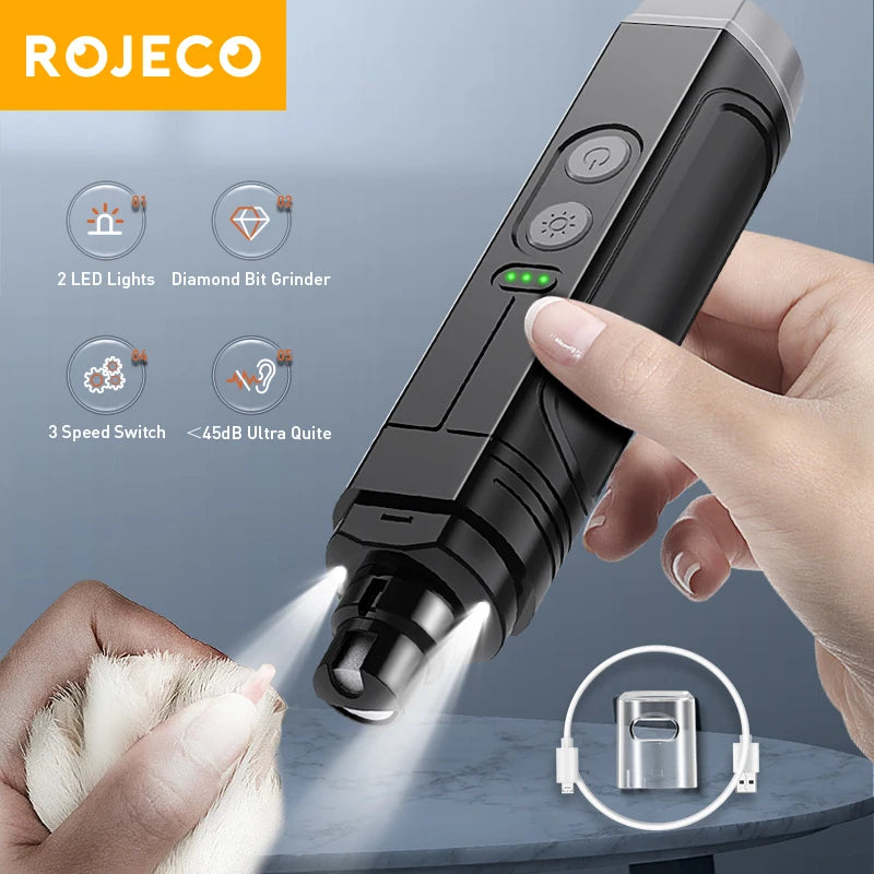 Mitridora elettrica per unghie cani e gatti con luce LED ricaricabile