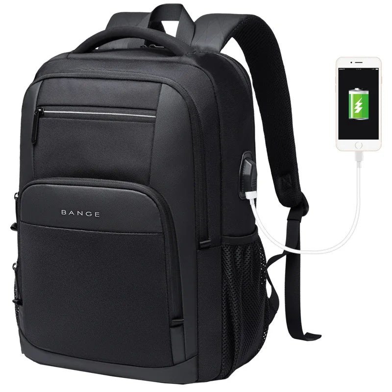Sac à dos décontracté unisexe avec port USB, poches multiples et design patchwork