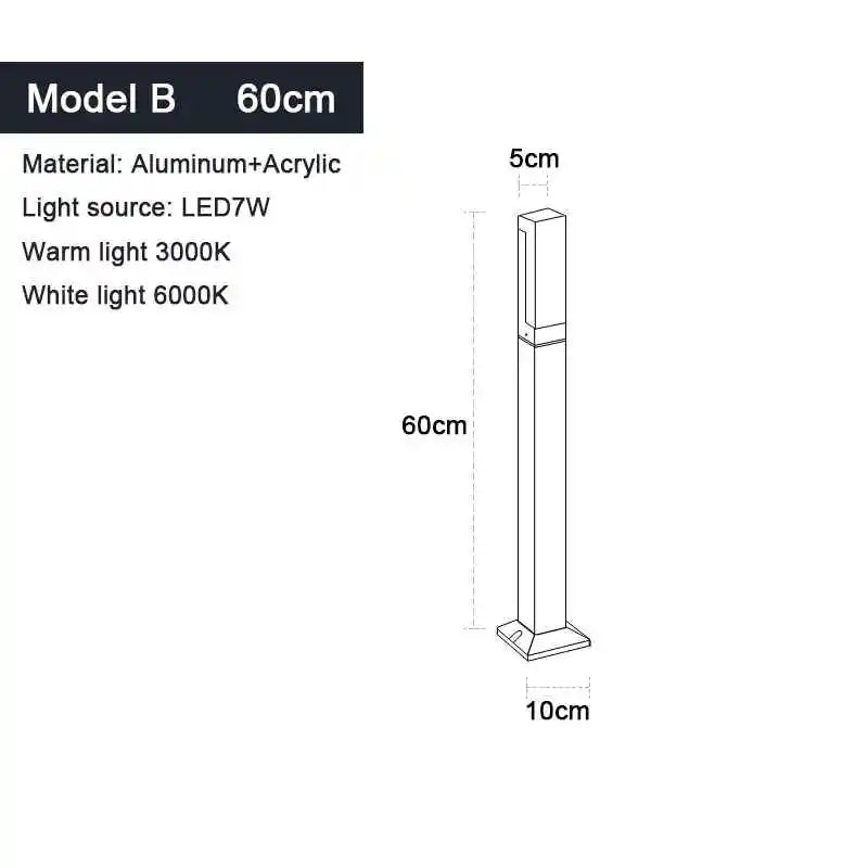 Lampada LED da Giardino Impermeabile 30-80 cm – Design Contemporaneo