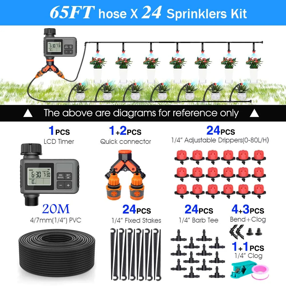 Timer LCD Irrigazione 30‑5 m con Ugello Regolabile – Sistema Intelligente