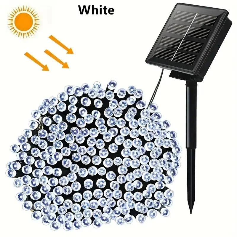 Catena LED solare per esterno – Luci decorative per giardino, Natale e feste