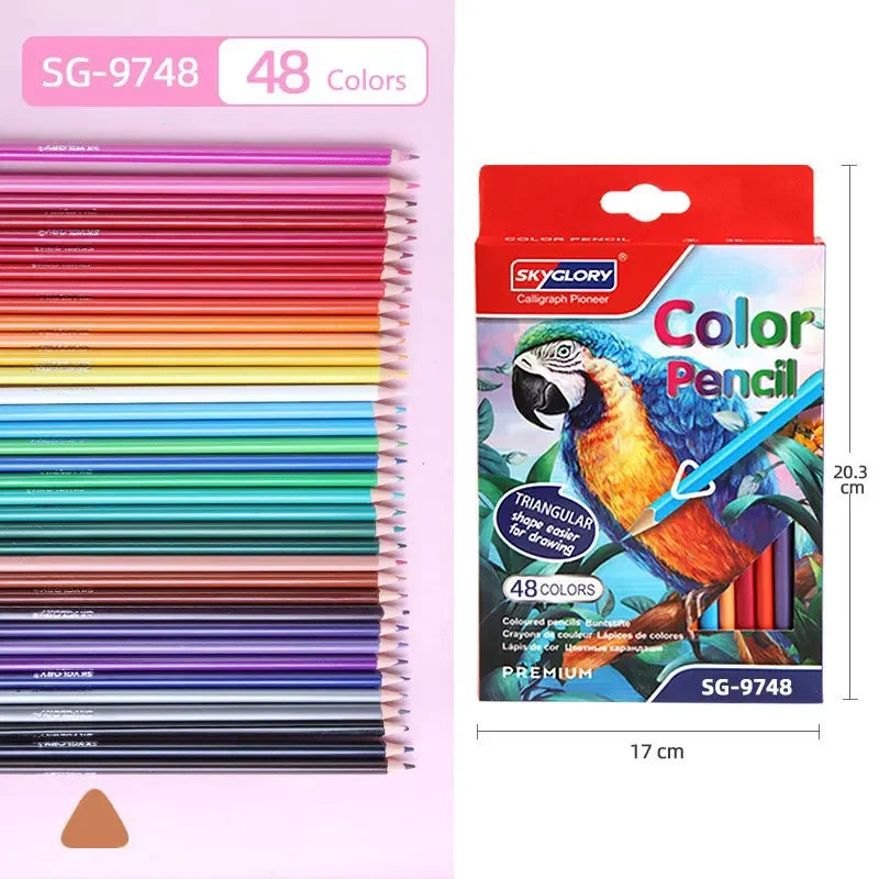 Set di Matite Colorate HB 12‑48 colori con Portapennare Triangolare – Art…