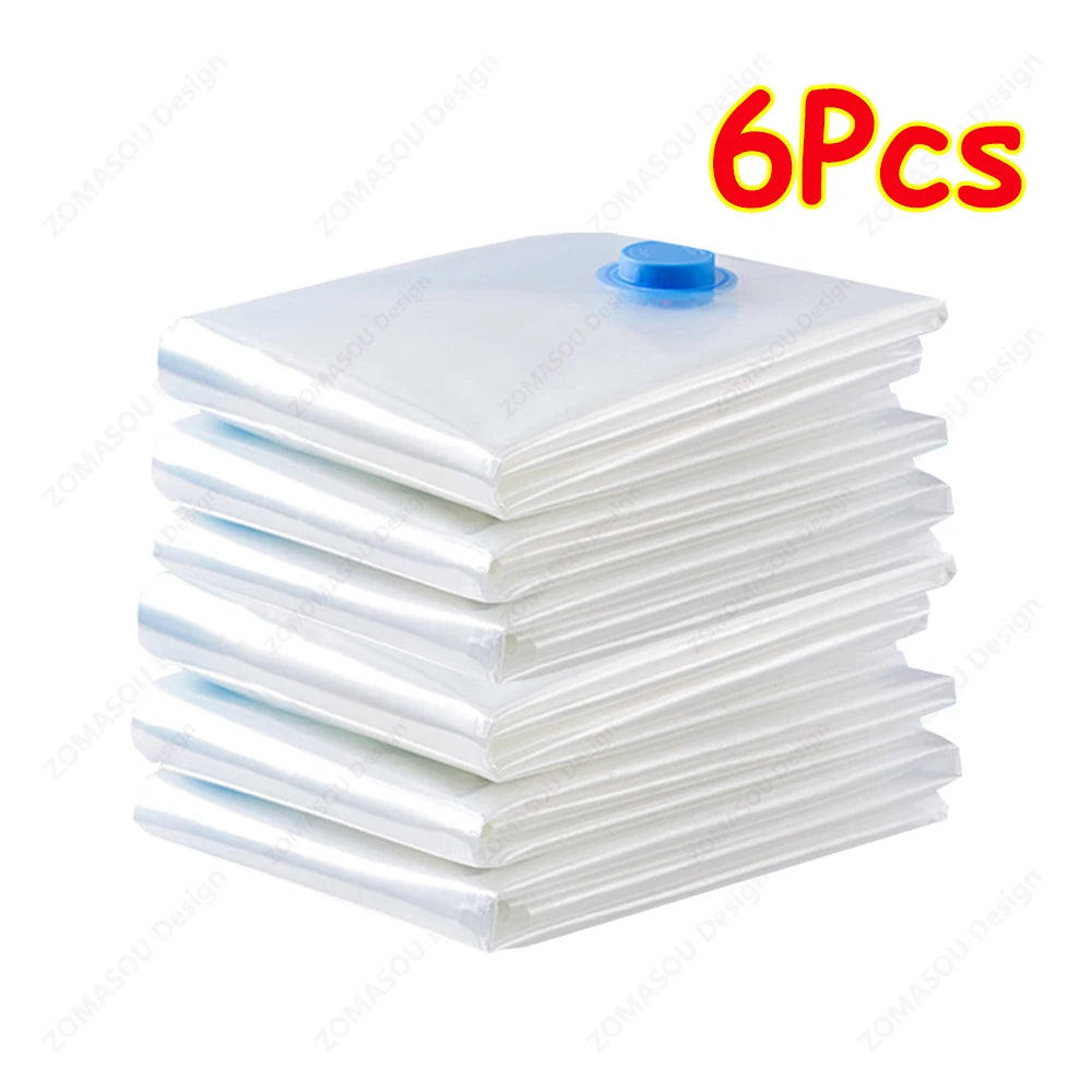 vacuum storage bags with hand pump – clear folding, space‑saving for clothes & travel