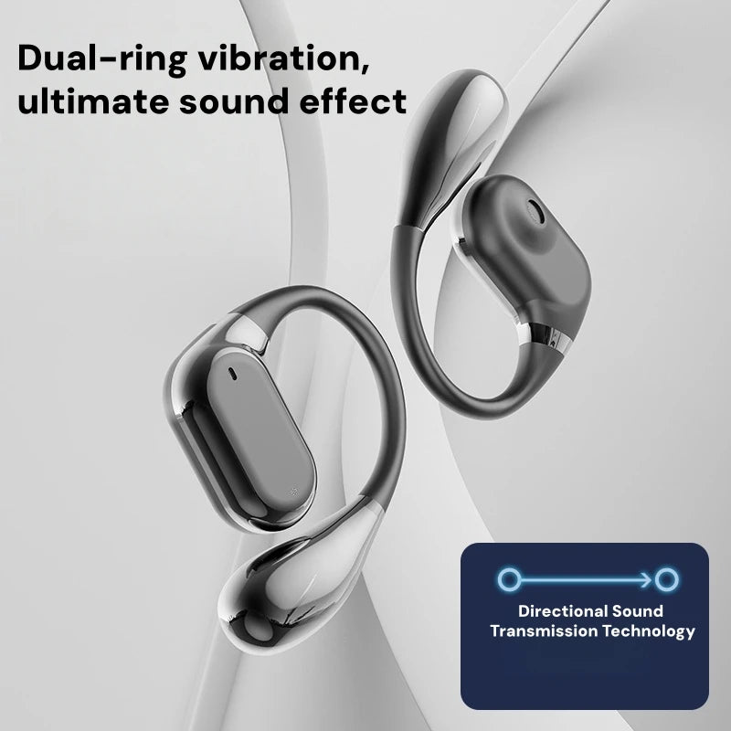 Auricolari wireless open‑ear con Bluetooth, 50h di autonomia, suono stereo,…