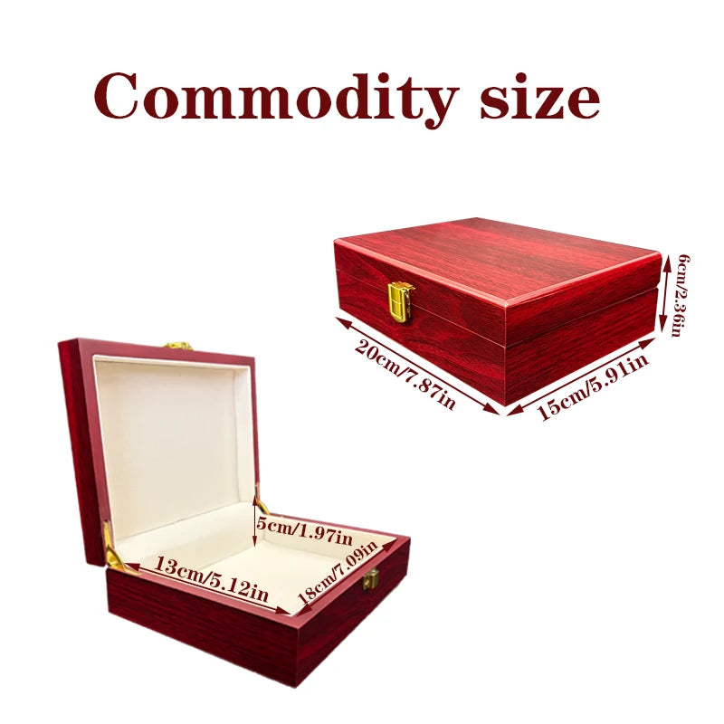 Classical Wooden Box with Lock, High-End Jewelry Storage Luxury Box