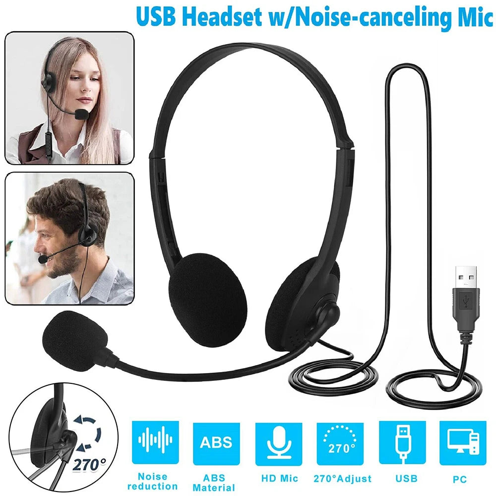Cuffie Gaming USB con Cancellazione Rumore, Microfono e Comfort