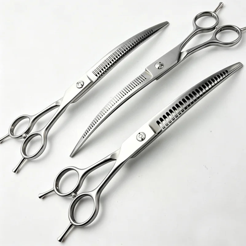 Wingsbro 8 Inch Dog Curved Drooming Scissors, New Style Pet Curved Thinning Scissors Curved Shark Scissors For Dog Hair Trimming