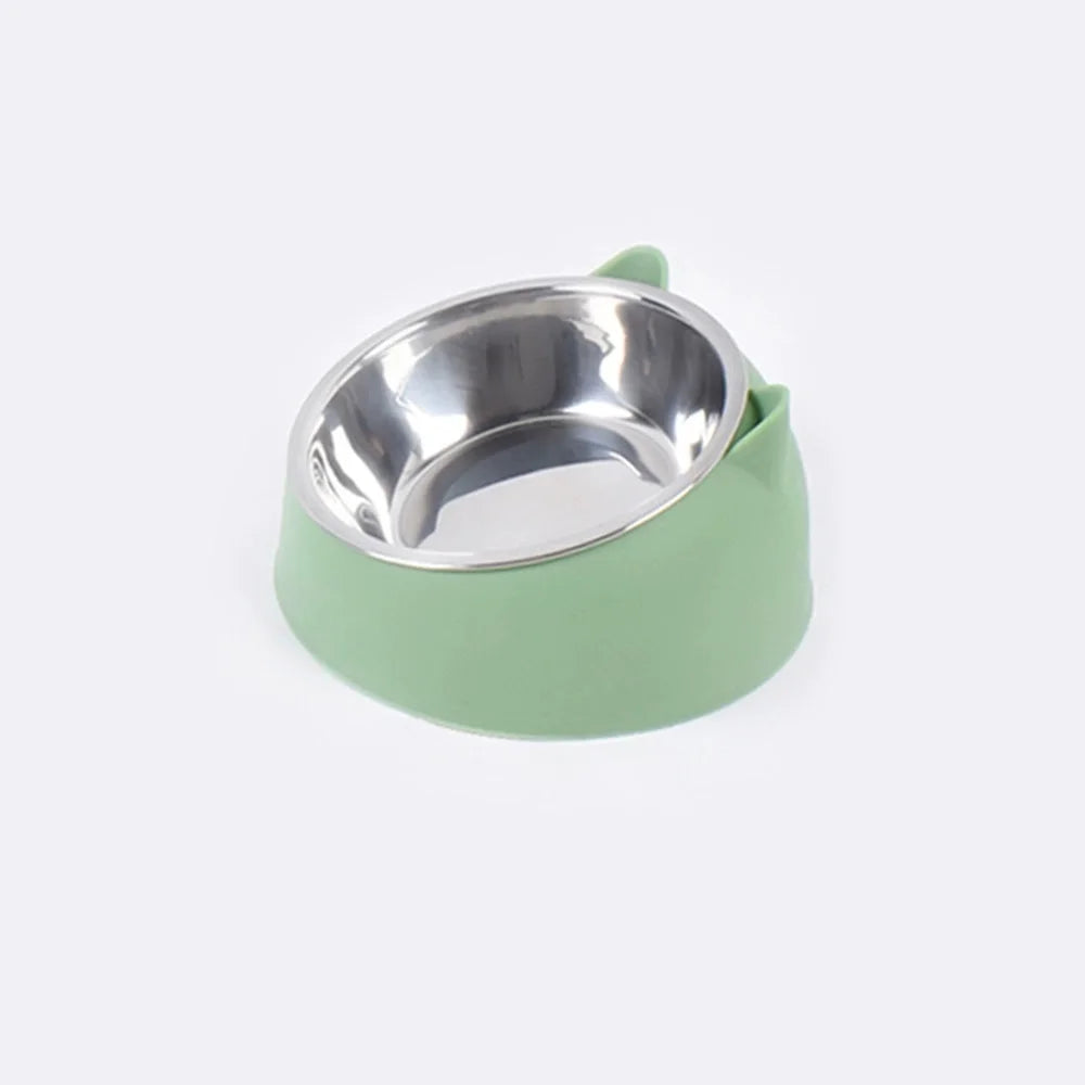 Ciotola rialzata 15° per cani e gatti, acciaio inox con base antiscivolo