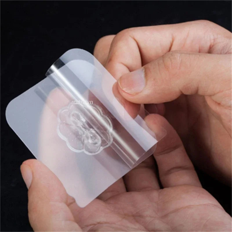 Ganci adesivi trasparenti in acciaio inox – porta asciugamani, chiavi e vestiti