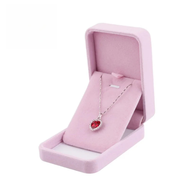 Cute Velvet Ring Box Classical Ring Bearer Case Pink Jewelry Gift Box for Engagement Proposal Wedding