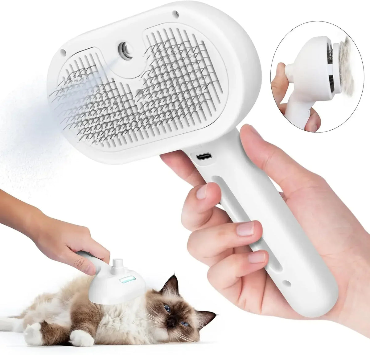 Spazzola a Spruzzo Vapore per Animali – Pettine Dematting e Umidificatore