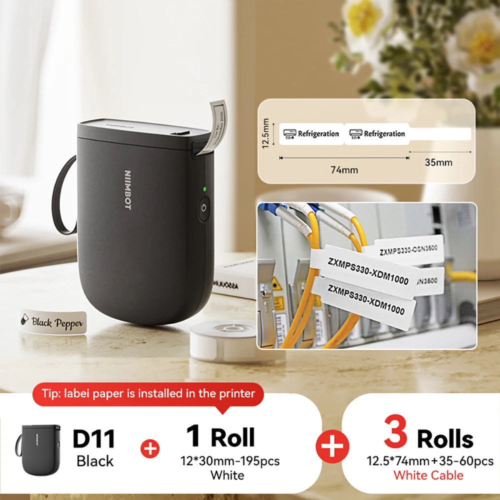 Stampante Etichette Termica Portatile Bluetooth 300DPI D11