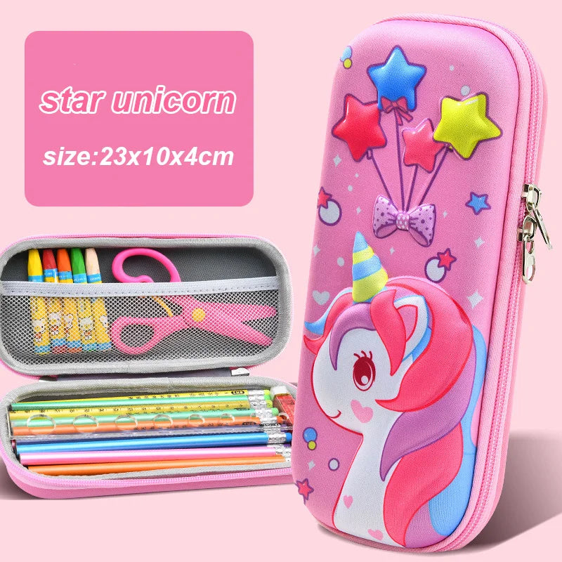 Astuccio 3D Kawaii in EVA, grande capacità, impermeabile, leggero per scuola