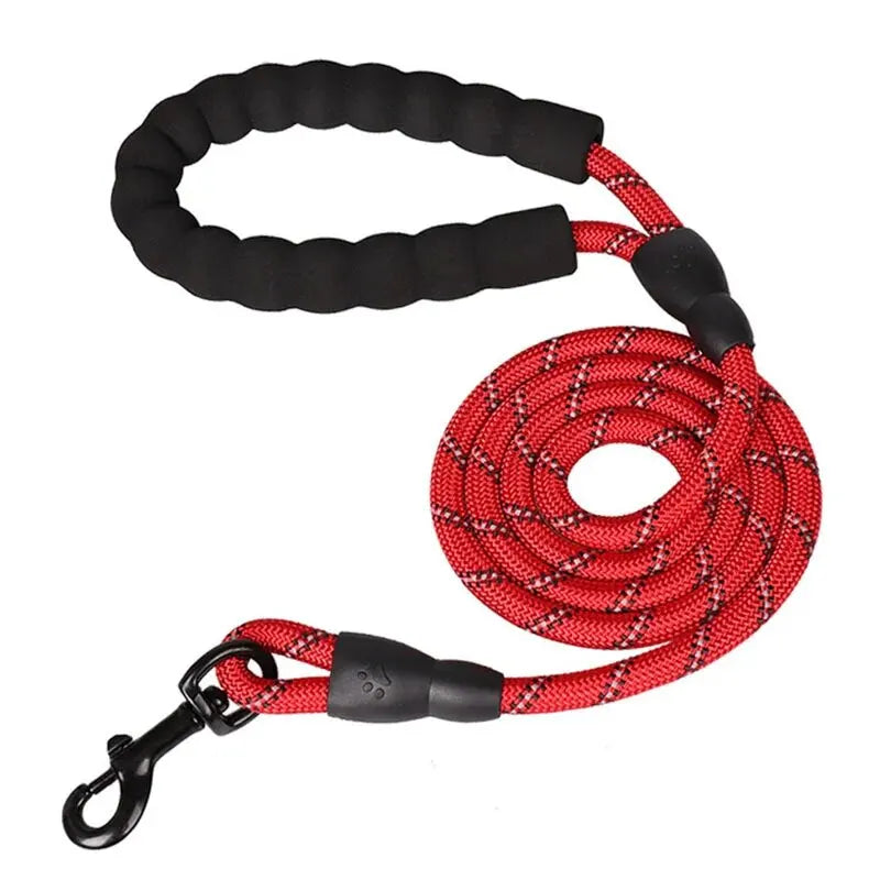 Guinzaglio Riflettente per Cani Forti con Impugnatura Imbottita Nylon Doppio…