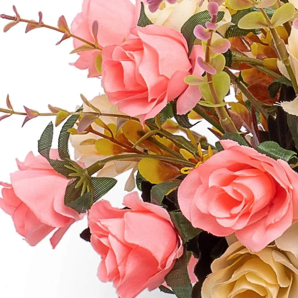 Mazzo Rose Artificiali Finte con Steli - Decorazione Casa Matrimonio Natale