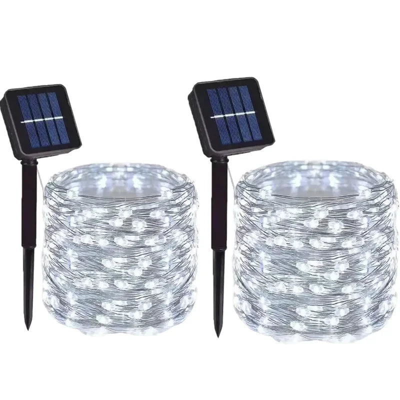 1, 2, 3, 4, 5 Packs Solar LED Fairy Lights – Outdoor Christmas Lights with 8 Modes, Copper Wire, Waterproof, for Garden, Tree, Patio Décor