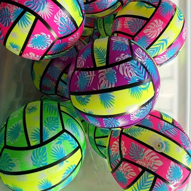 Palline da Spiaggia Gonfiabili 4 pezzi con Stampa Foglia Tropicale – Gioco…