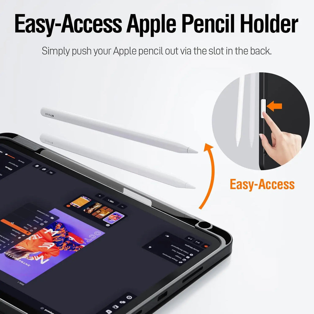 Pencil Case for Apple iPad Air Pro 10.9 11 12.9 13 M2 M3 M4 M5 2024 2025 8th 9th 10th 11th Generation, Magnetic Flip Smart Cover