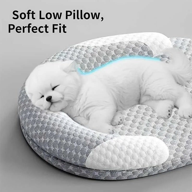 Summer Cooling Dog Bed Ice Silk Cat Mat Breathable Oval Pet Nest Heat Dissipation Pad for Small Medium Large Dogs And Cats