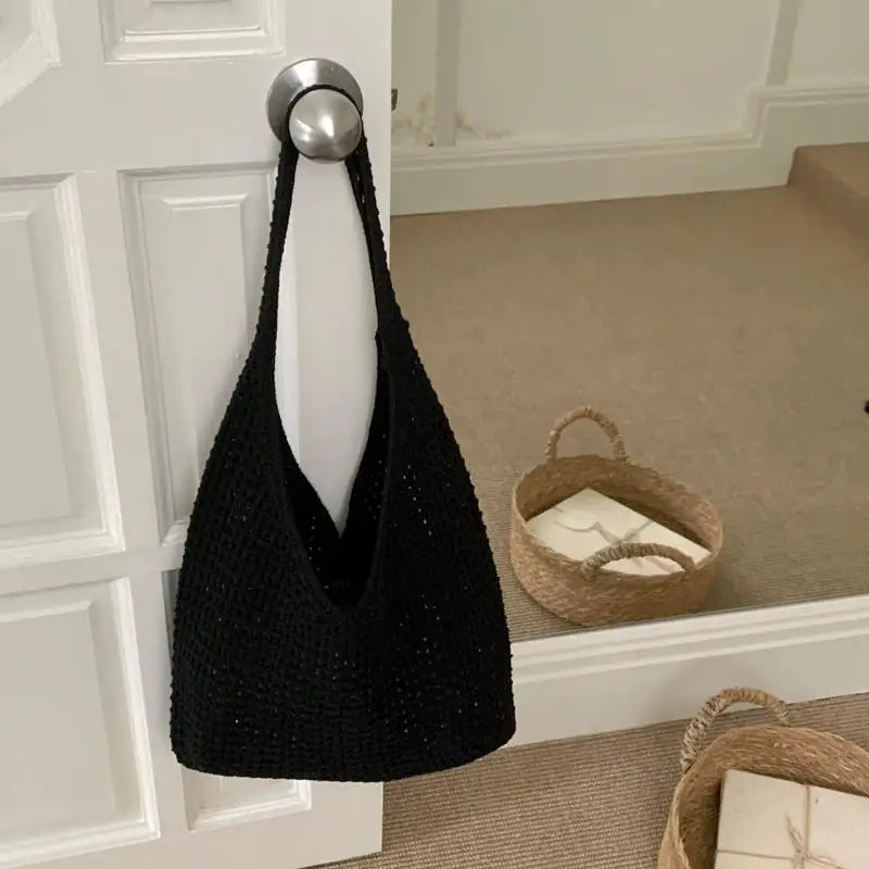 Borsa a tracolla in crochet stile boho – tote estiva in tessuto intrecciato