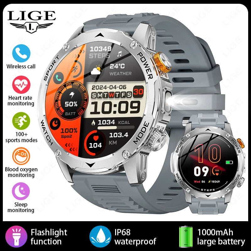 Smartwatch sportivo con batteria da 1000 mAh, impermeabile IP68, Bluetooth 5.2…
