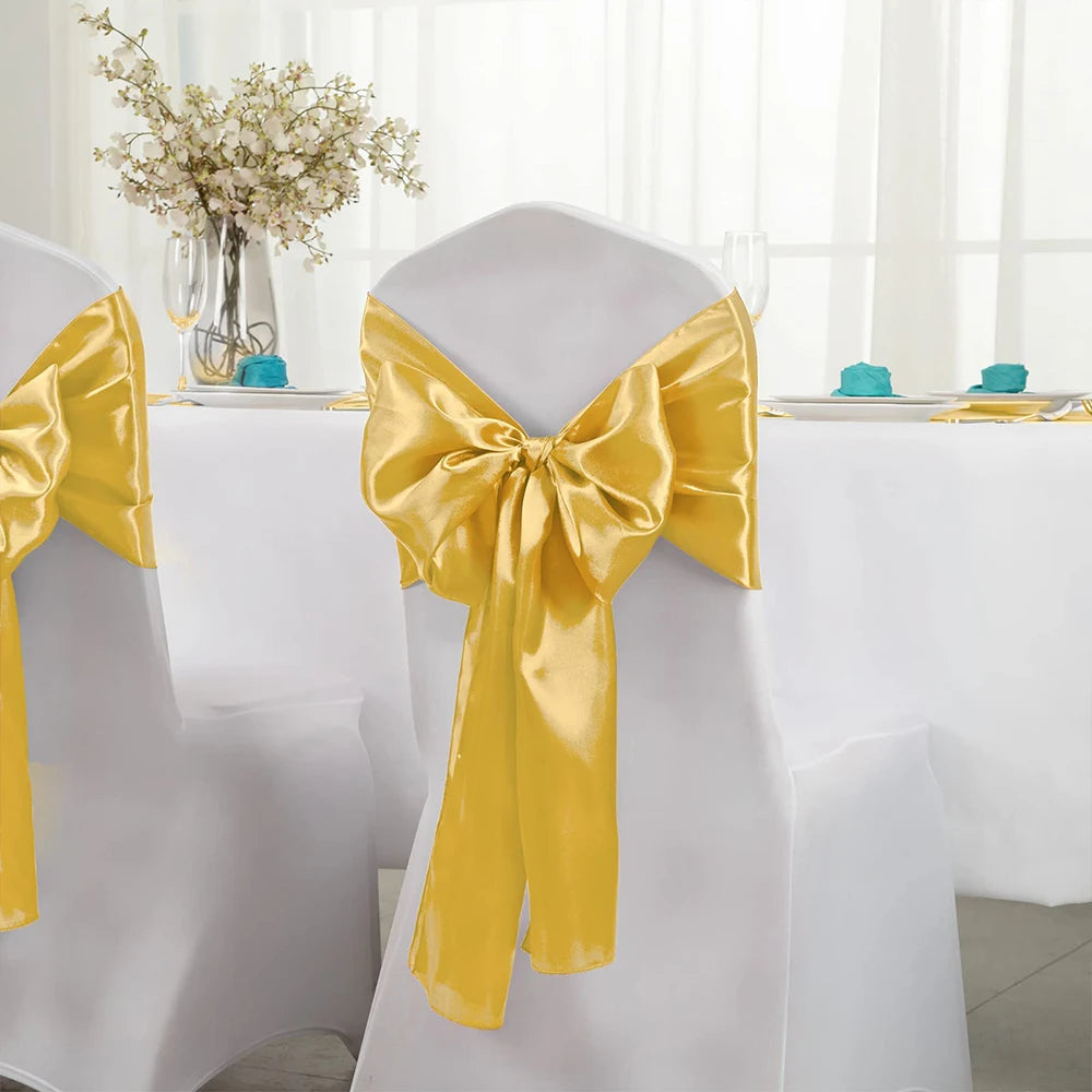 Premium Satin Table Runner Gold Table Flags Wedding Silk Fabric for Banquet, Graduation Birthday Party Decorations Table Decor