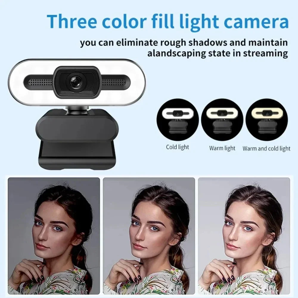 Webcam HD 4K con Autofocus, microfono integrato e rotazione 360° – Plug & Play…