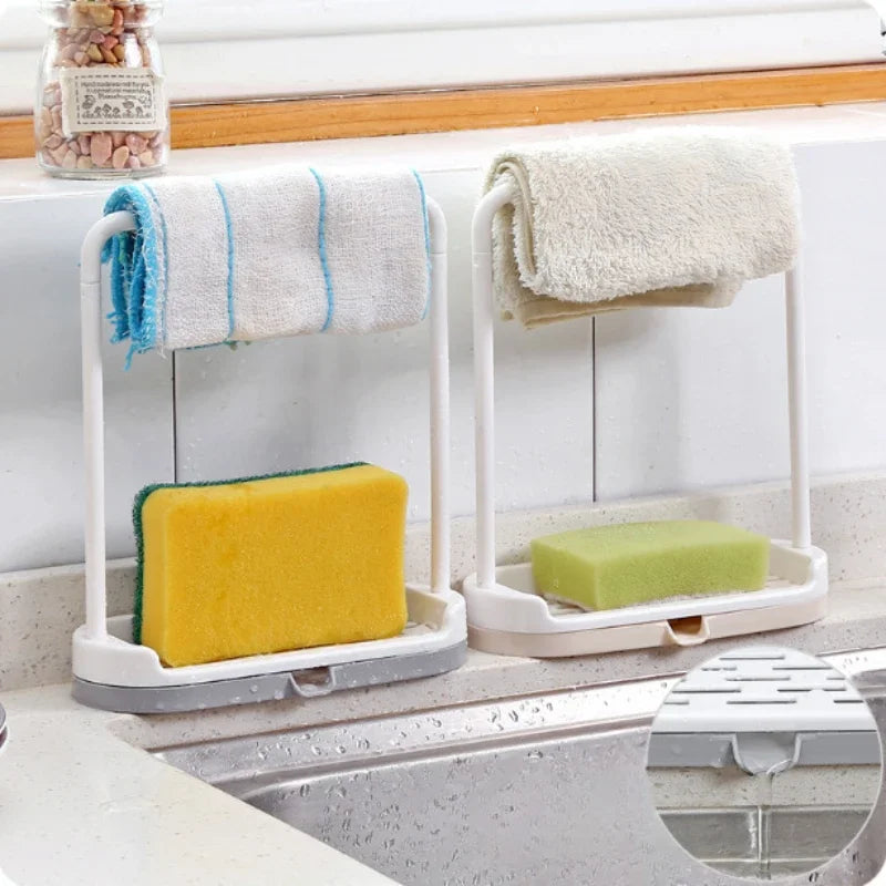 Portaspugna e Panni da Cucina Staccabile, Supporto a Sgocciolamento, 9,5 cm