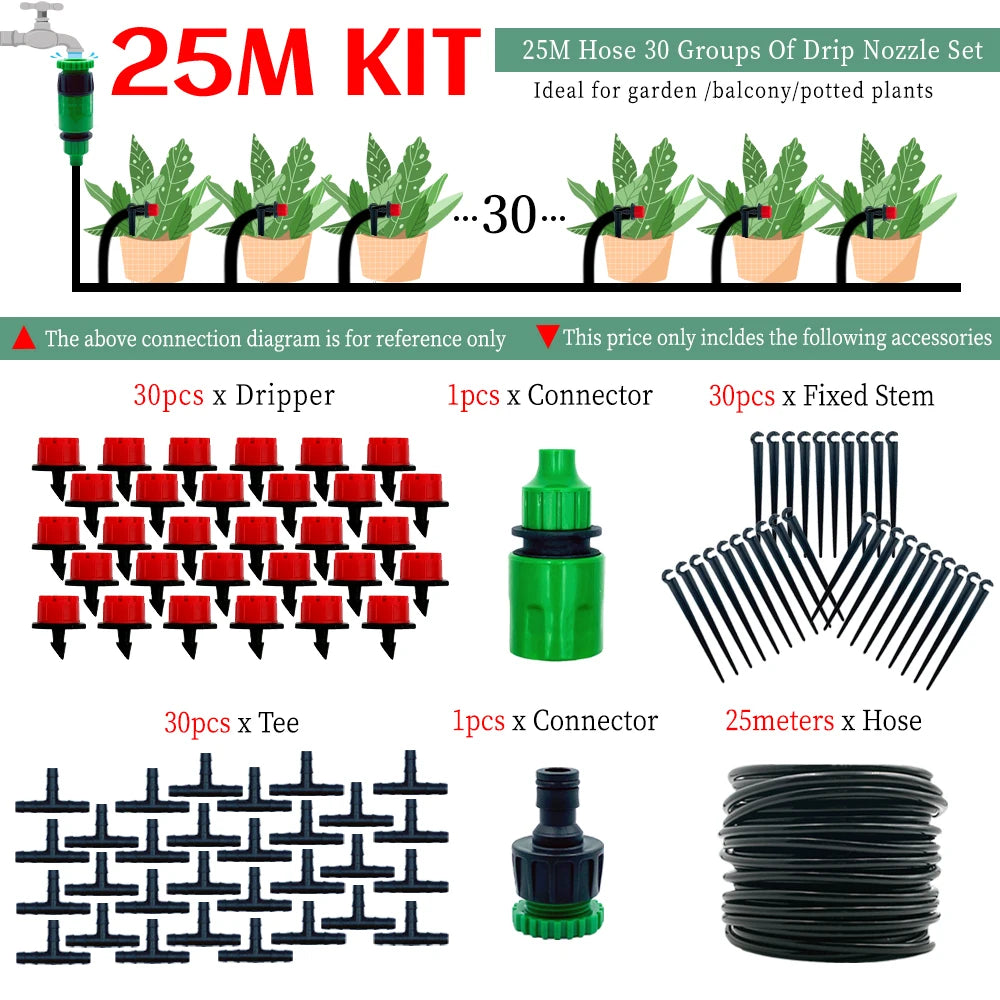Kit Sistema di Irrigazione a Goccia Fai-da-Te per Serra e Giardino