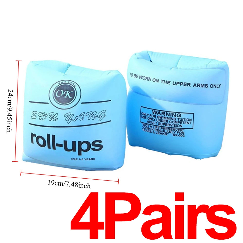 Adult Kids Universal Inflatable Armbands Arm Swimming Rings Double Air Bag Arm Float Rings Pool Floaters Swim Arm Rings