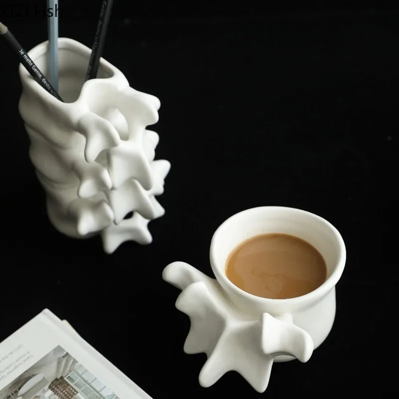 Vertebrate Model Ceramic Vase Flower Arrangement Coffee Cup Milk Mug Pen Holder Hydroponic Vase Water Cup Flower Vases Ornament