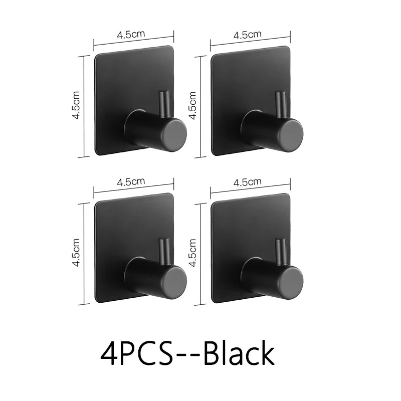 Strong Adhesive Wall Hook Sticker Hanging Coat Rack Clothes Hanger Shower Robe Hook Kitchen Bathroom Towel Hooks Holder