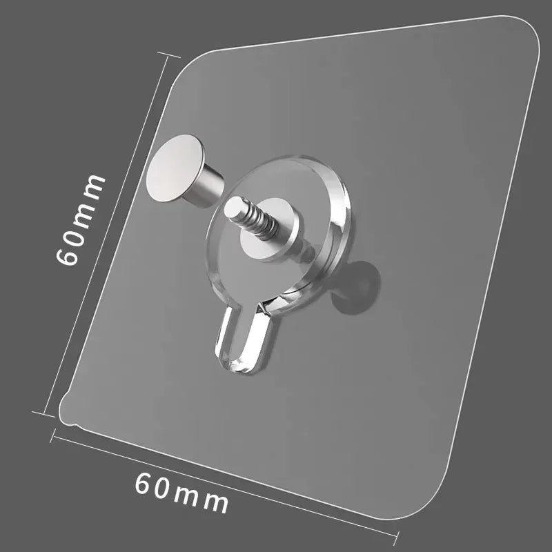Ganci adesivi trasparenti per parete, supportano 3 kg, 6 cm, confezione 10‑60 pz