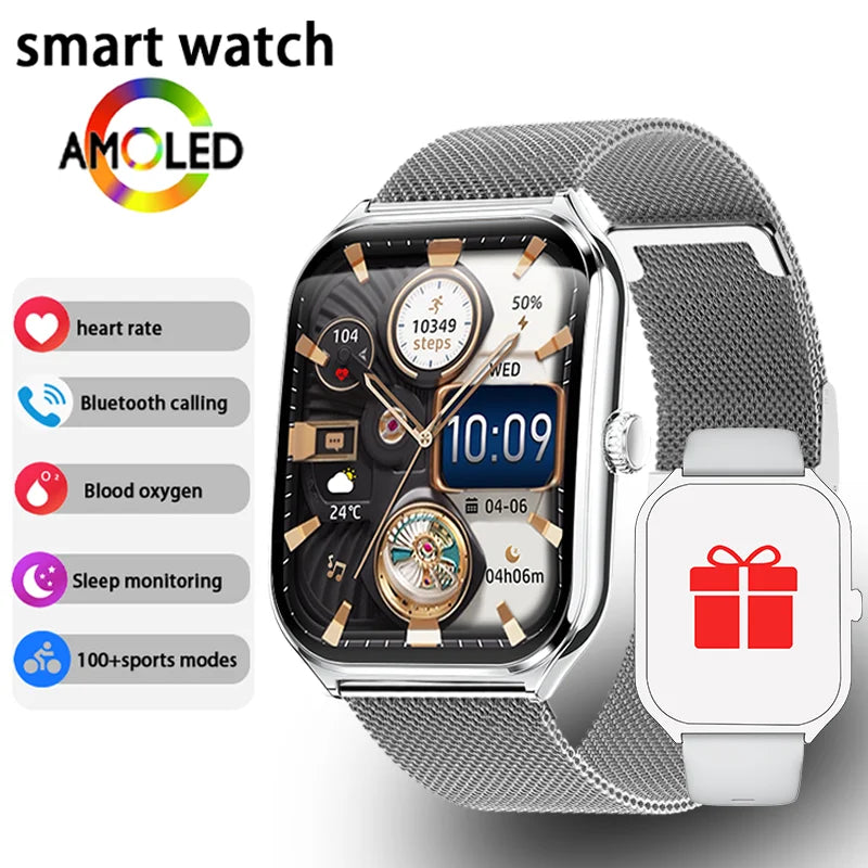 Smart Watch Uomo Donna 1.96" AMOLED HD | BT Call | Fitness Tracker