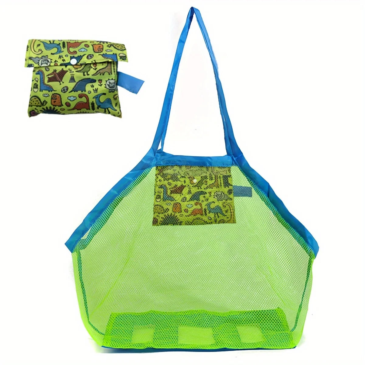 Borsa da spiaggia in rete multicolore grande, pieghevole e traspirante